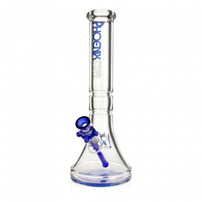 Phoenix Star 9mm Extra Thick Beaker Glass Bong 36cm Blue - Bong Empire