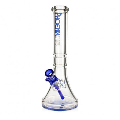 Phoenix Star 9mm Extra Thick Beaker Glass Bong 36cm Blue - Bong Empire