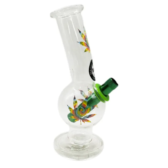 MWP Bent Bubble Glass Bong Flower 20cm