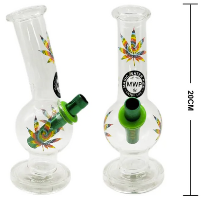 MWP Bent Bubble Glass Bong Flower 20cm