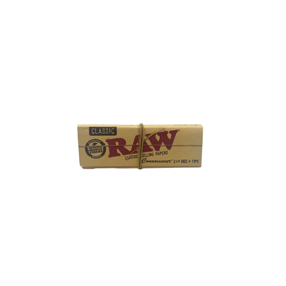 RAW Classic Connoisseur 1¼ Size Rolling Papers + Tips