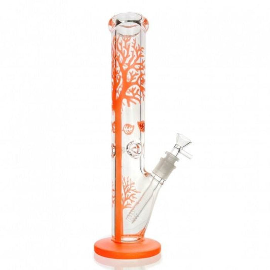 Tree Of Life Straight Tube Glass Bong 35cm - Bong Empire