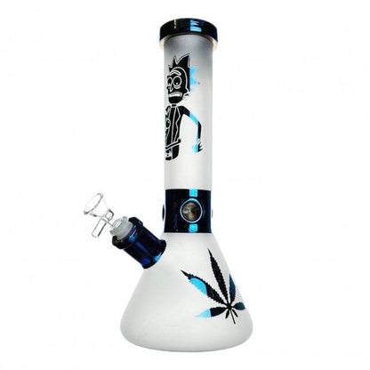 WEGE Rick And Morty Ice Catcher Beaker Glass Bong 32cm Blue - Bong Empire