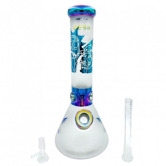 WEGE Rick And Morty Ice Catcher Beaker Glass Bong 32cm Light Blue - Bong Empire