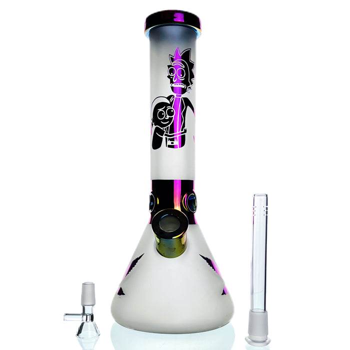 WEGE Rick And Morty Ice Catcher Beaker Glass Bong 32cm Purple - Bong Empire